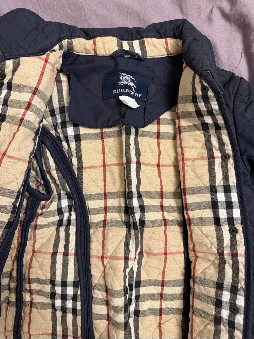 Kids Burberry Quilted Black Jacket with Contrast Lining
